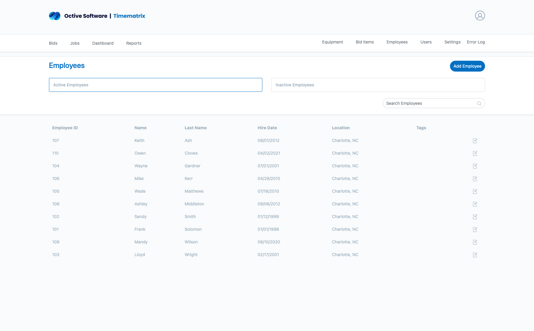 Employee Management Interface